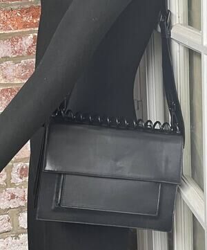 Atribut Handcrafted Black Leather Bag Detachable and resizable Leather Strap